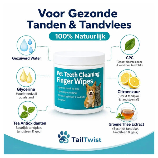 Natuurlijke DentalWipes - TailTwist