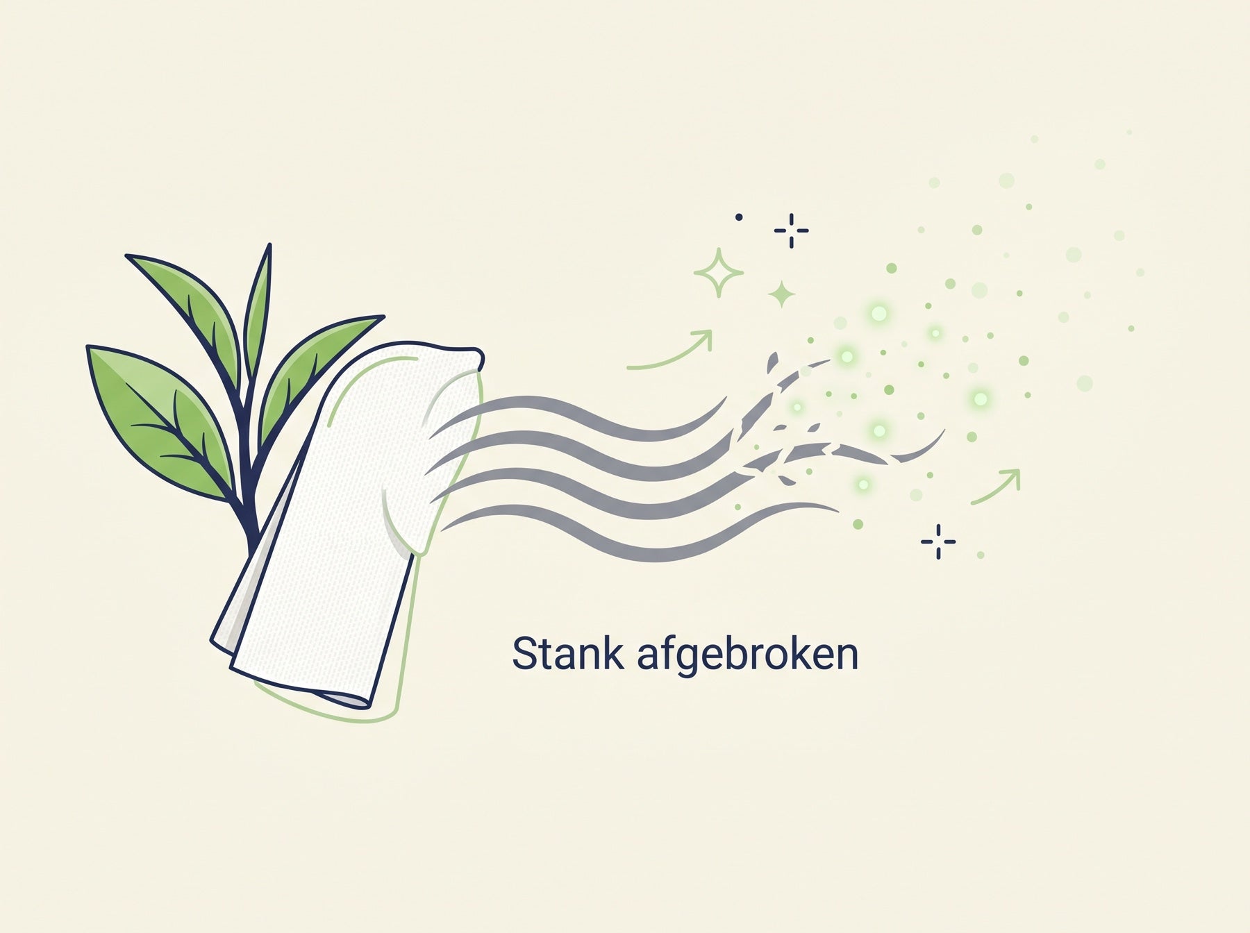 Groene thee breekt de geurmoleculen af